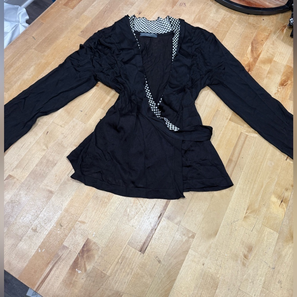 Alexander McQueen Black Blouse with Checkered Detail